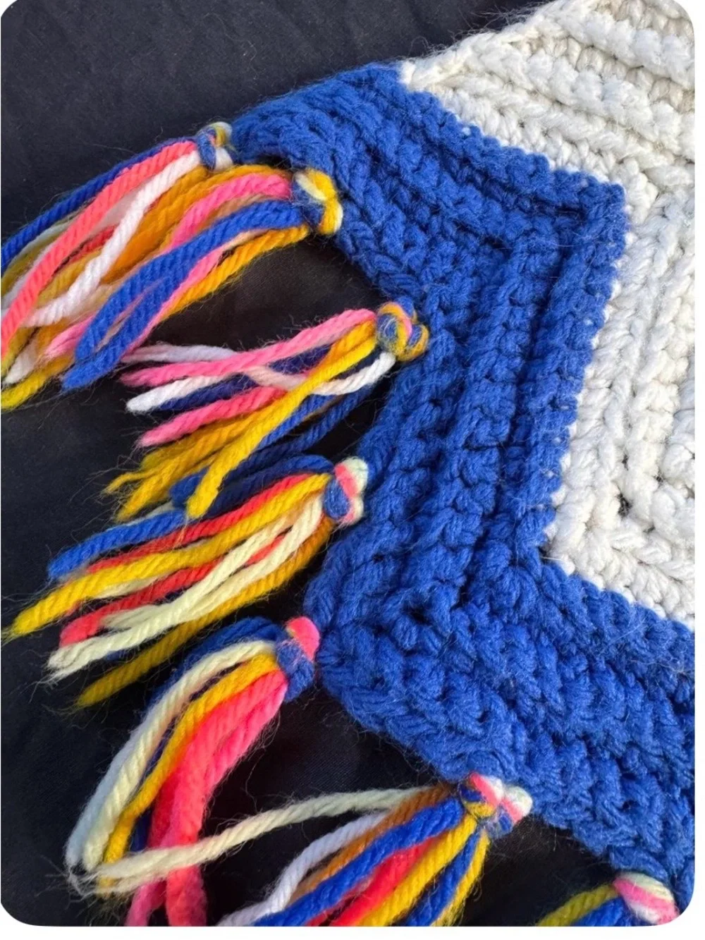 Vintage chevron Afghan crochet blanket throw zigzag retro groovy